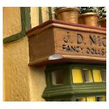 Vintage Dept. 56 Heritage Collection Dickens' Village Series 'J.D. Nichols Toy SHop' In Original Box (Chip On Awning)