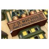 Vintage Dept. 56 Heritage Collection Dickens' Village Series 'J.D. Nichols Toy SHop' In Original Box (Chip On Awning)
