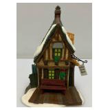 Vintage Dept. 56 Collectibles Including  Dickens 'ASHLEY POND SKATING PARTY' Missing One Figure Set & Porcelain Evergreen Trees In Original Box