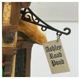 Vintage Dept. 56 Collectibles Including  Dickens 'ASHLEY POND SKATING PARTY' Missing One Figure Set & Porcelain Evergreen Trees In Original Box