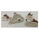 Vintage Dept. 56 Collectibles Including  Dickens 'ASHLEY POND SKATING PARTY' Missing One Figure Set & Porcelain Evergreen Trees In Original Box