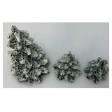 Vintage Dept. 56 Collectibles Including  Dickens 'ASHLEY POND SKATING PARTY' Missing One Figure Set & Porcelain Evergreen Trees In Original Box