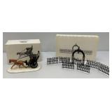 Vintage Dept. 56 Heritage Collection 'KINGS ROAD CAB' And 'VICTORIAN WROUGHT IRON FENCE & GATE' In Original Boxes