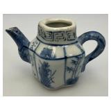 Mid-Century Miniature Blue & White Chinese Teapot With Cups And More