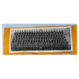 Vintage Wartime Panoramic Photo With Roster On Poster Board