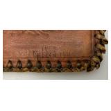 Antique MELLEN 1913 Signed Embossed Leather Book Cover With Dyed Image (Water Stain Present 8' x 10'