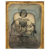 Antique Tintype Woman And Children