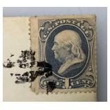 USA 1870 Franklin 1 Cent Ultra Scott #145 On Envelope