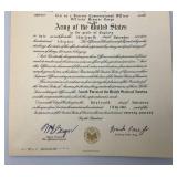 1952 United States Of America Army Officers Grade Certificate