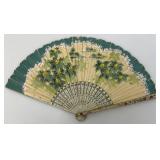 Two Antique Oriental Folding Fans 1= 5' 1= 8 3/4'
