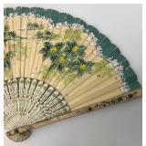 Two Antique Oriental Folding Fans 1= 5' 1= 8 3/4'
