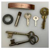 Vintage Collectible Items And Hand Carved And Inlayed Wooden Box