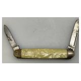 Vintage Collectible Items And Hand Carved And Inlayed Wooden Box