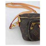 Louis Vuitton Monogram Canvas Crossbody Bag With Tan Leather Strap Louis Vuitton Monogram Canvas Crossbody Bag With Tan Leather Strap