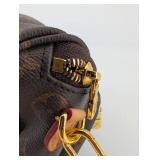 Louis Vuitton Monogram Canvas Crossbody Bag With Tan Leather Strap Louis Vuitton Monogram Canvas Crossbody Bag With Tan Leather Strap