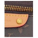 Louis Vuitton Monogram Canvas Crossbody Bag With Tan Leather Strap Louis Vuitton Monogram Canvas Crossbody Bag With Tan Leather Strap