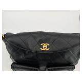 Chanel Black Quilted Leather Shoulder Bag with Gold CC Turn-Lock & 2 Front Pockets Chanel Black Quilted Leather Shoulder Bag with Gold CC Turn-Lock & 2 Front Pockets