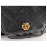 Chanel Black Quilted Leather Shoulder Bag with Gold CC Turn-Lock & 2 Front Pockets Chanel Black Quilted Leather Shoulder Bag with Gold CC Turn-Lock & 2 Front Pockets
