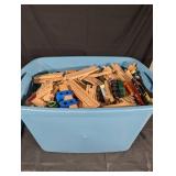 Wooden Train Track Set - Curved & Straight Pieces With Connectors & Accessories Wooden Train Track Set - Curved & Straight Pieces With Connectors & Accessories