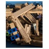Wooden Train Track Set - Curved & Straight Pieces With Connectors & Accessories Wooden Train Track Set - Curved & Straight Pieces With Connectors & Accessories