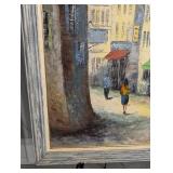 City Street Landscape by Paul Dubois - Framed Oil Painting 40 x 28 in City Street Landscape by Paul Dubois - Framed Oil Painting 40 x 28 in