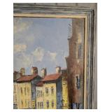 City Street Landscape by Paul Dubois - Framed Oil Painting 40 x 28 in City Street Landscape by Paul Dubois - Framed Oil Painting 40 x 28 in