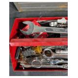 Craftsman Metal Toolbox with Red Plastic Tray Full of Hand Tools Craftsman Metal Toolbox with Red Plastic Tray Full of Hand Tools