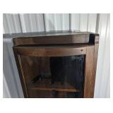 Antique Oak Gun Cabinet - Curved Glass Front, Display Case Antique Oak Gun Cabinet - Curved Glass Front, Display Case