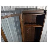 Antique Oak Gun Cabinet - Curved Glass Front, Display Case Antique Oak Gun Cabinet - Curved Glass Front, Display Case