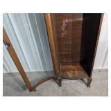 Antique Oak Gun Cabinet - Curved Glass Front, Display Case Antique Oak Gun Cabinet - Curved Glass Front, Display Case