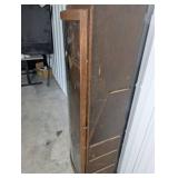 Antique Oak Gun Cabinet - Curved Glass Front, Display Case Antique Oak Gun Cabinet - Curved Glass Front, Display Case