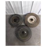 Wheel Rims - Set of 3 with Hubs, Used Metal Wheels for Cart/Lawn Equipment Wheel Rims - Set of 3 with Hubs, Used Metal Wheels for Cart/Lawn Equipment