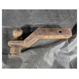 Rusty L-Shaped Steel Bracket with Ball End & Threaded Stud Rusty L-Shaped Steel Bracket with Ball End & Threaded Stud