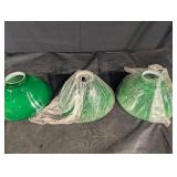 Green Glass Bell-Shaped Lamp Shades (Lot of 3) Green Glass Bell-Shaped Lamp Shades (Lot of 3)