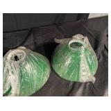 Green Glass Bell-Shaped Lamp Shades (Lot of 3) Green Glass Bell-Shaped Lamp Shades (Lot of 3)