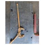 Vintage Long Serrated Blade Saw with Spring-Loaded Clamp Vintage Long Serrated Blade Saw with Spring-Loaded Clamp