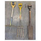 Garden Tools Set - Rake, 4-Tine Fork & Shovel Garden Tools Set - Rake, 4-Tine Fork & Shovel