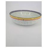 Speckled Ceramic Bowl Set with Nested Cup - Colorful Rim Pattern, 2-Piece Speckled Ceramic Bowl Set with Nested Cup - Colorful Rim Pattern, 2-Piece
