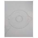 Clear Glass Charger Plates - Beaded Rim Set of 2 Clear Glass Charger Plates - Beaded Rim Set of 2