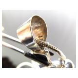 .925 Sterling Silver Abalone and Black Pearl Cross Pendant and Thick Necklace .925 Sterling Silver Abalone and Black Pearl Cross Pendant and Thick Necklace