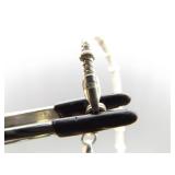 .925 Sterling Silver Abalone and Black Pearl Cross Pendant and Thick Necklace .925 Sterling Silver Abalone and Black Pearl Cross Pendant and Thick Necklace