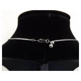 .925 Sterling Silver Topaz Crystal Slider Pendant Necklace .925 Sterling Silver Topaz Crystal Slider Pendant Necklace