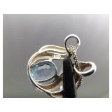 .925 Sterling Silver Topaz Crystal Slider Pendant Necklace .925 Sterling Silver Topaz Crystal Slider Pendant Necklace