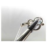 .925 Sterling Silver Topaz Cat Pendant Necklace .925 Sterling Silver Topaz Cat Pendant Necklace