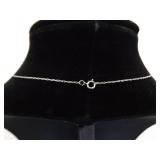 .925 Sterling Silver Stacked Topaz Crystal Pendant Necklace .925 Sterling Silver Stacked Topaz Crystal Pendant Necklace