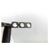 .925 Sterling Silver Stacked Topaz Crystal Pendant Necklace .925 Sterling Silver Stacked Topaz Crystal Pendant Necklace