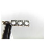 .925 Sterling Silver Stacked Topaz Crystal Pendant Necklace .925 Sterling Silver Stacked Topaz Crystal Pendant Necklace