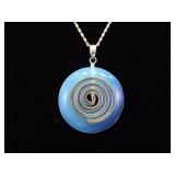 .925 Sterling Silver Opalite Pendant Necklace .925 Sterling Silver Opalite Pendant Necklace