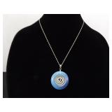 .925 Sterling Silver Opalite Pendant Necklace .925 Sterling Silver Opalite Pendant Necklace