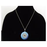 .925 Sterling Silver Opalite Pendant Necklace .925 Sterling Silver Opalite Pendant Necklace